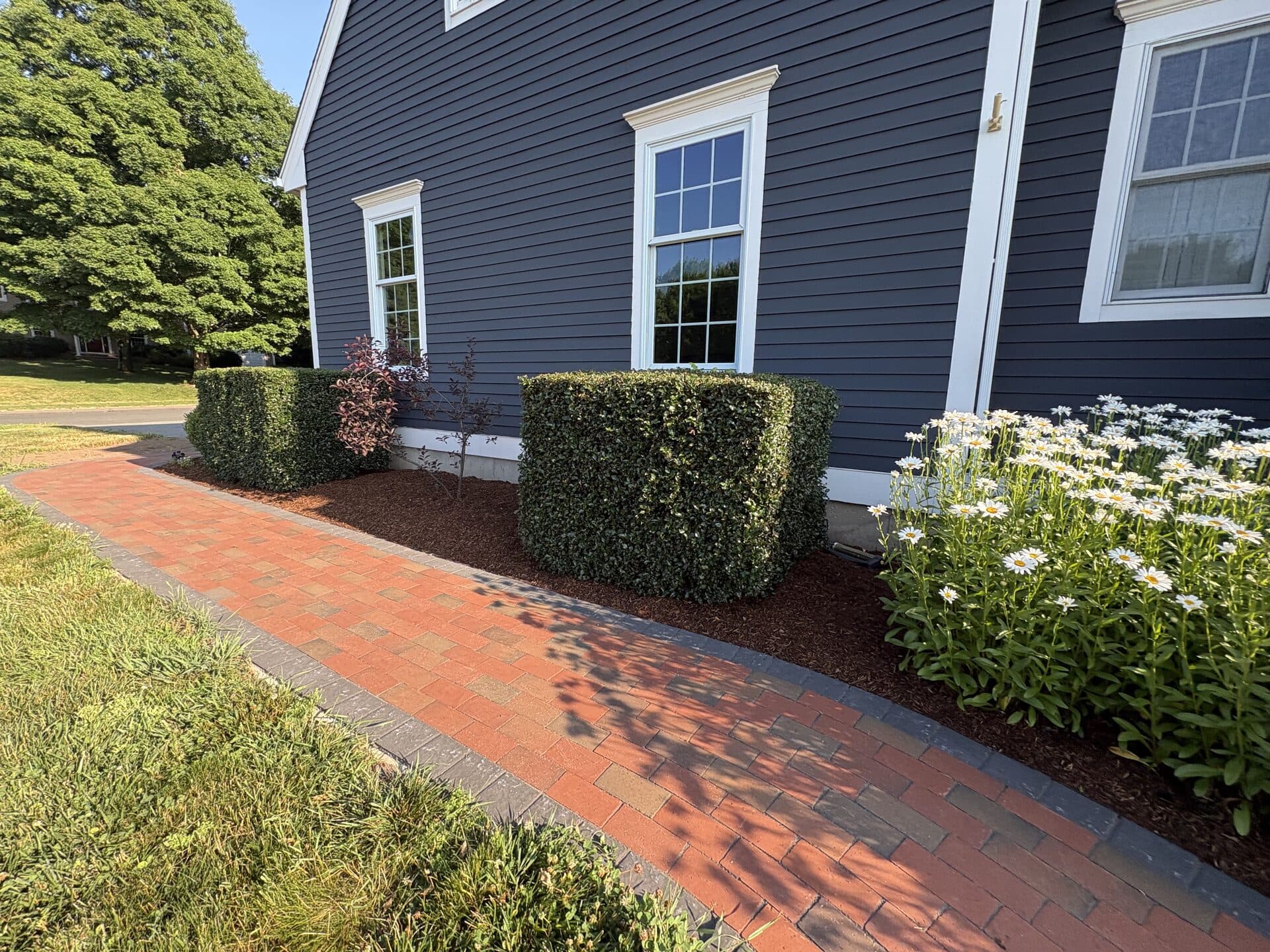 Wide paver driveway installation