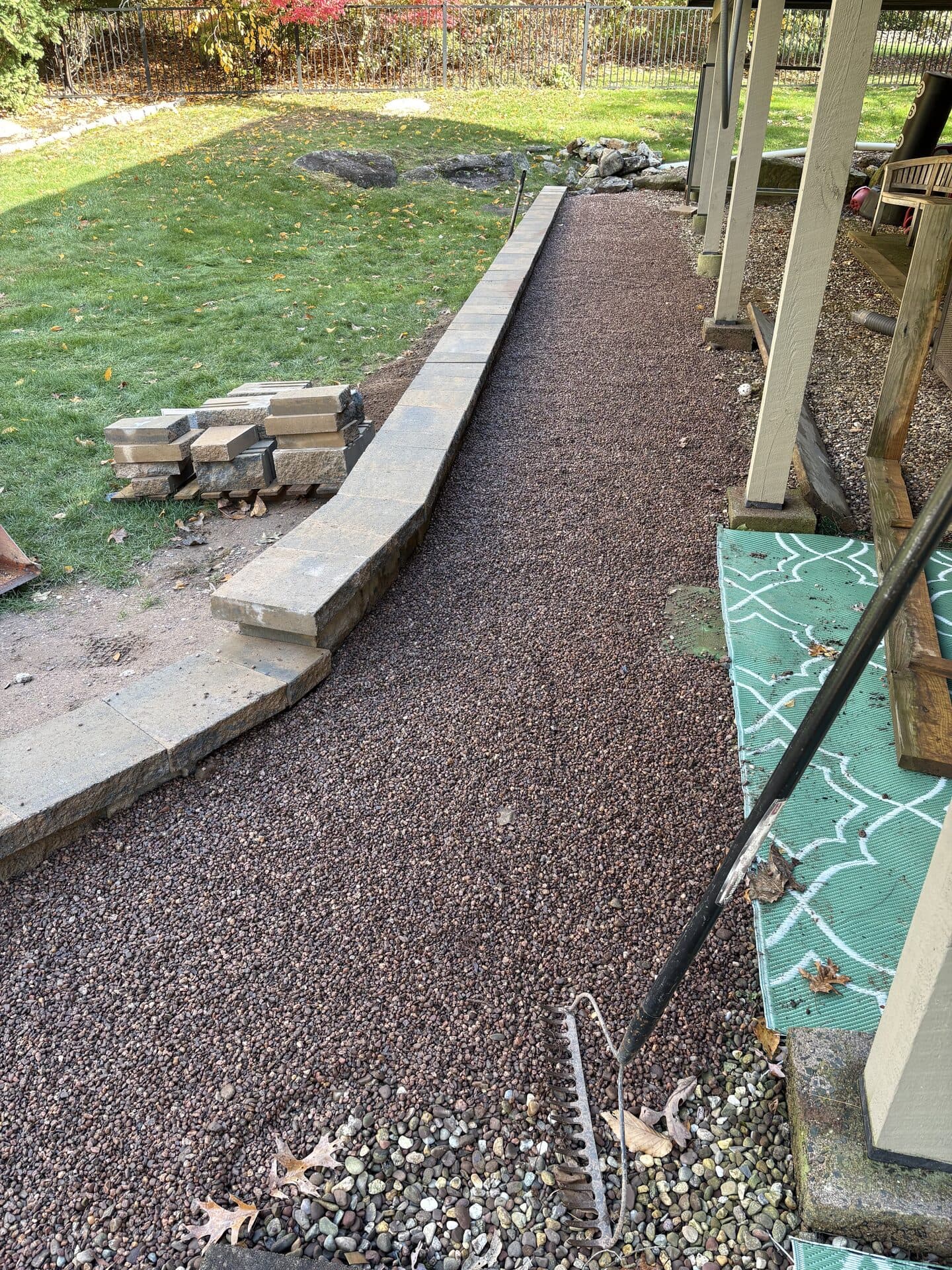 Paver patio furnished with outdoor seating